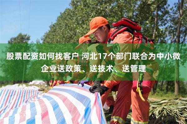 股票配资如何找客户 河北17个部门联合为中小微企业送政策、送技术、送管理