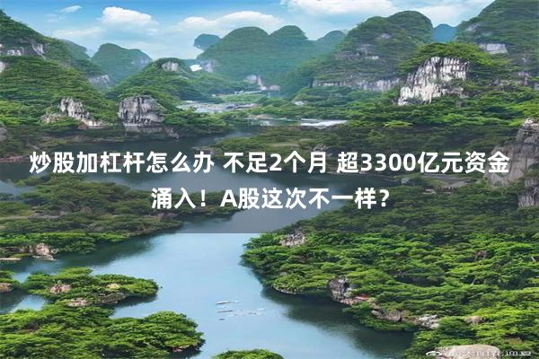 炒股加杠杆怎么办 不足2个月 超3300亿元资金涌入！A股这次不一样？