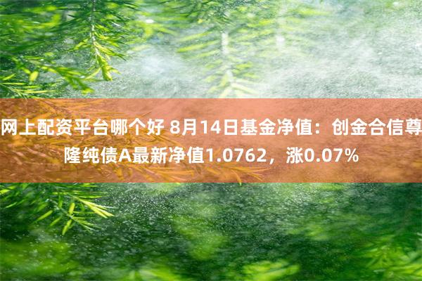 网上配资平台哪个好 8月14日基金净值：创金合信尊隆纯债A最新净值1.0762，涨0.07%